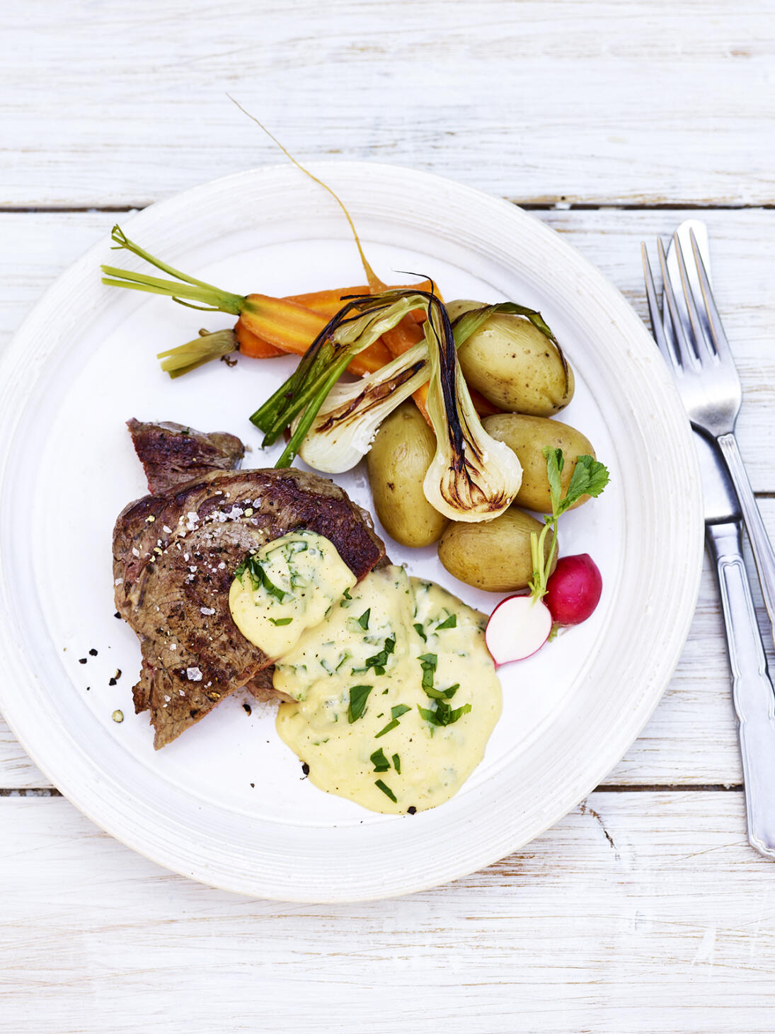 Entrecote med ramslökssås