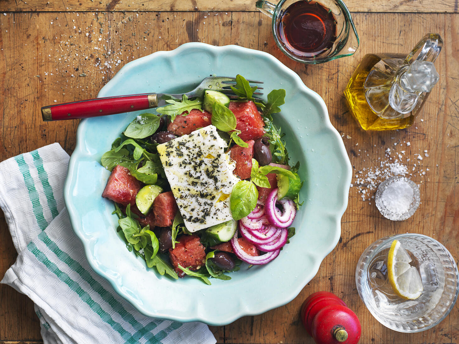 Grekisk sallad med vattenmelon