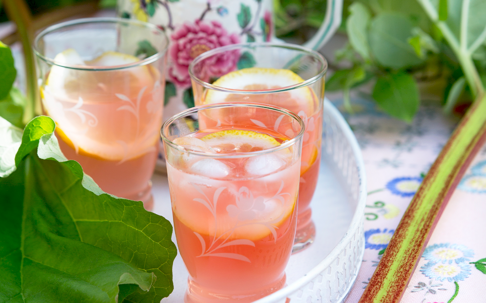 Somrig rabarberdricka med vaniljsmak