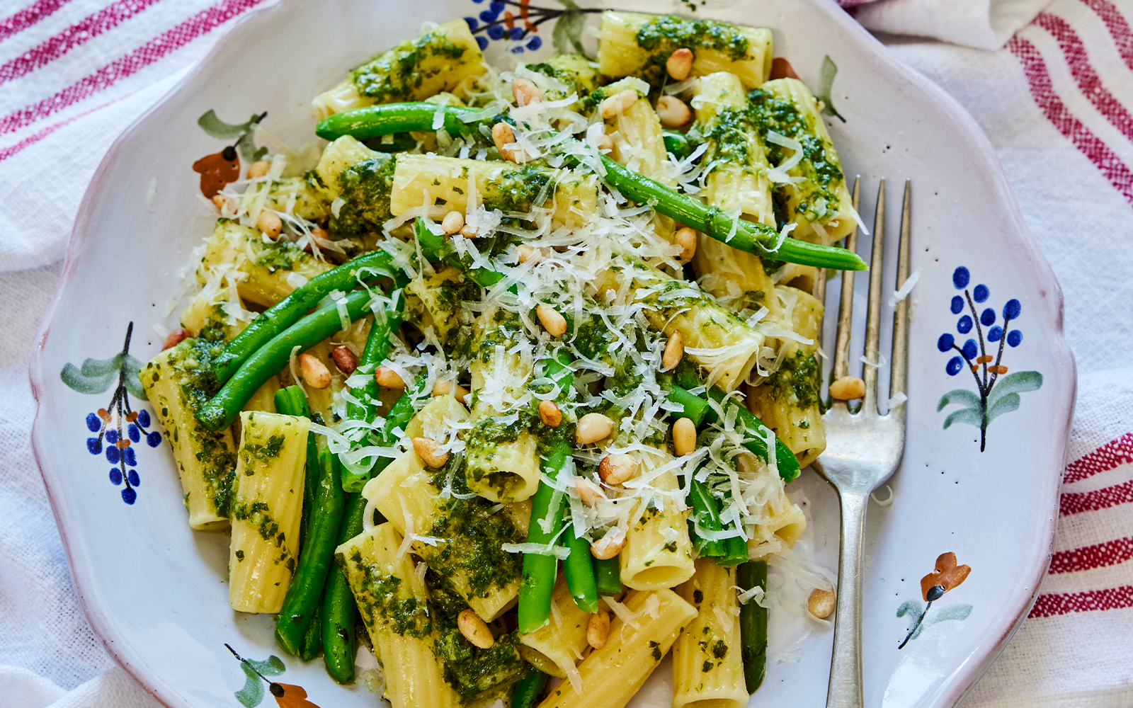 Pestopasta med haricots verts