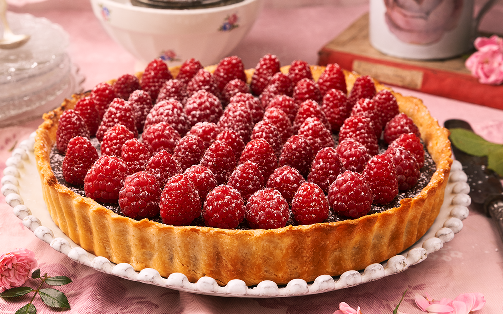 Hallon- och chokladpaj