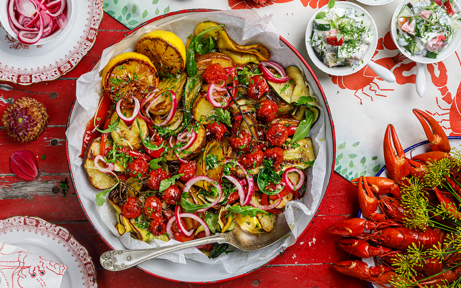 Rostad potatissallad med zucchini