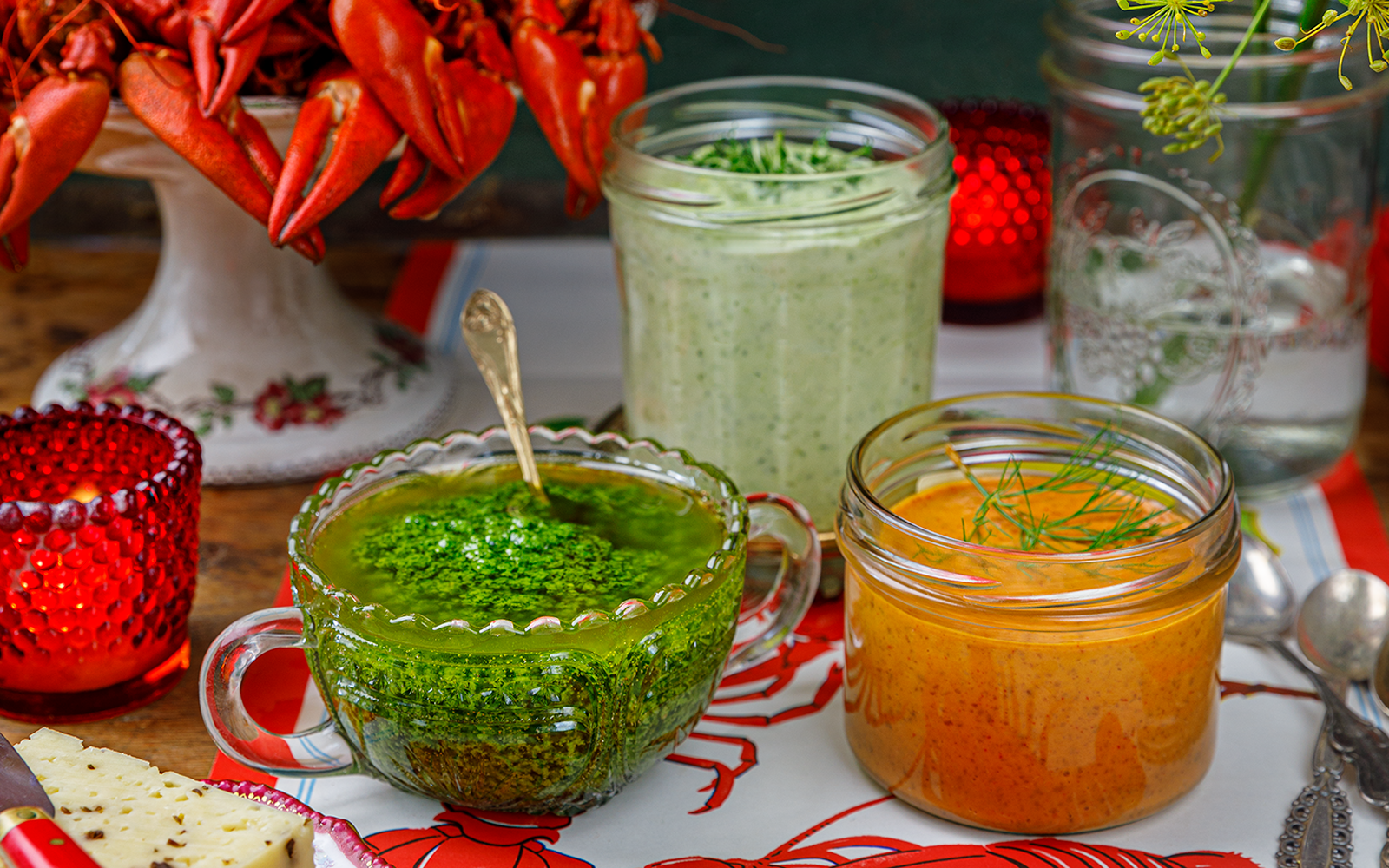 Tre goda såser till kräftorna