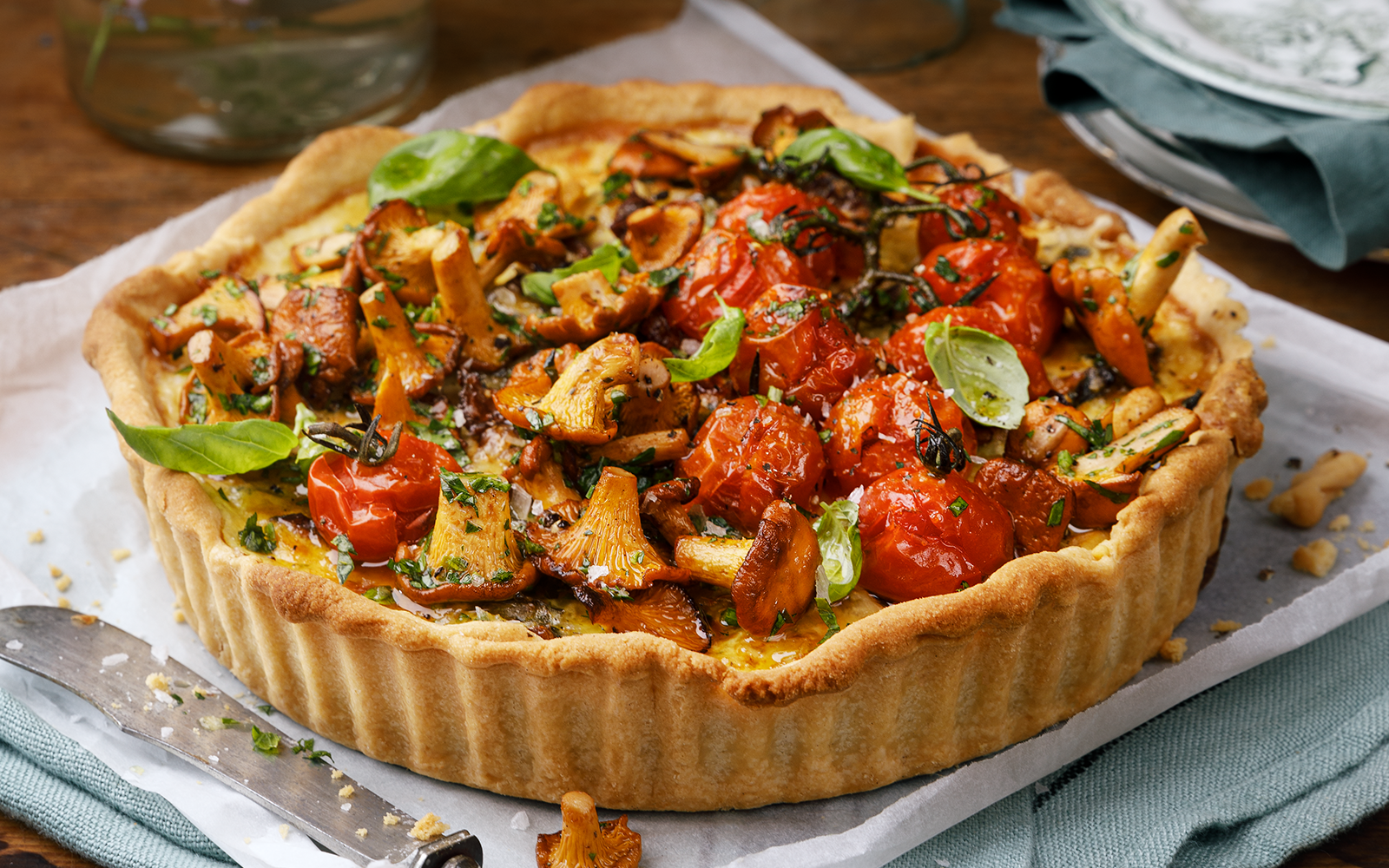 Kantarellpaj med Italiensmaker