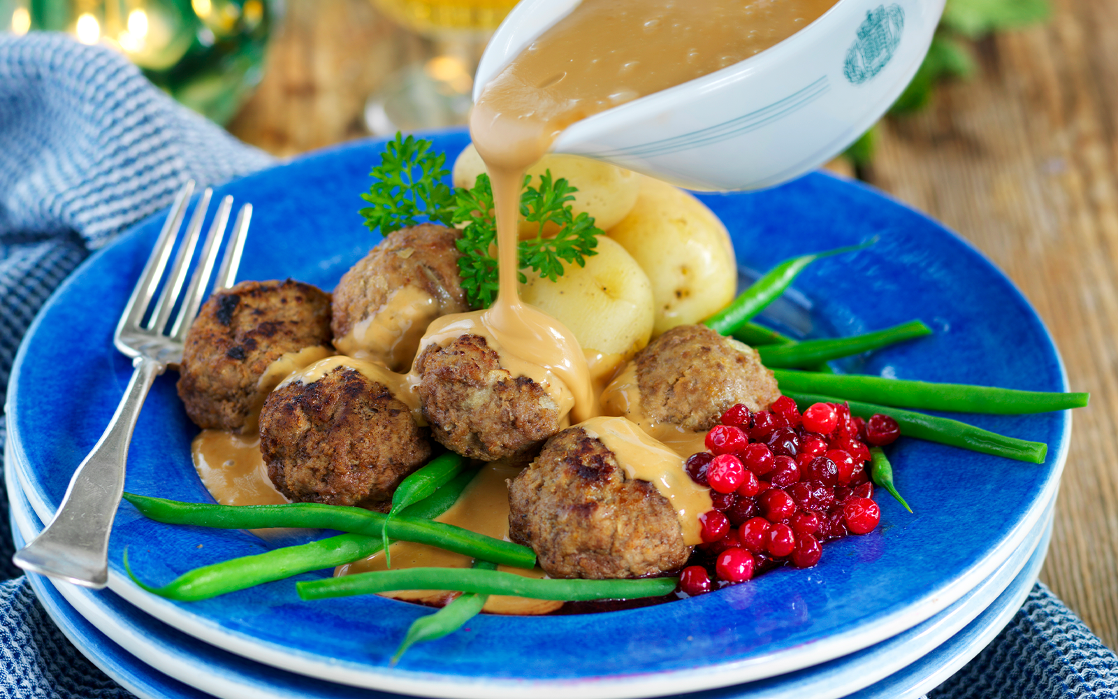 Älgfärsköttbullar med gräddsås