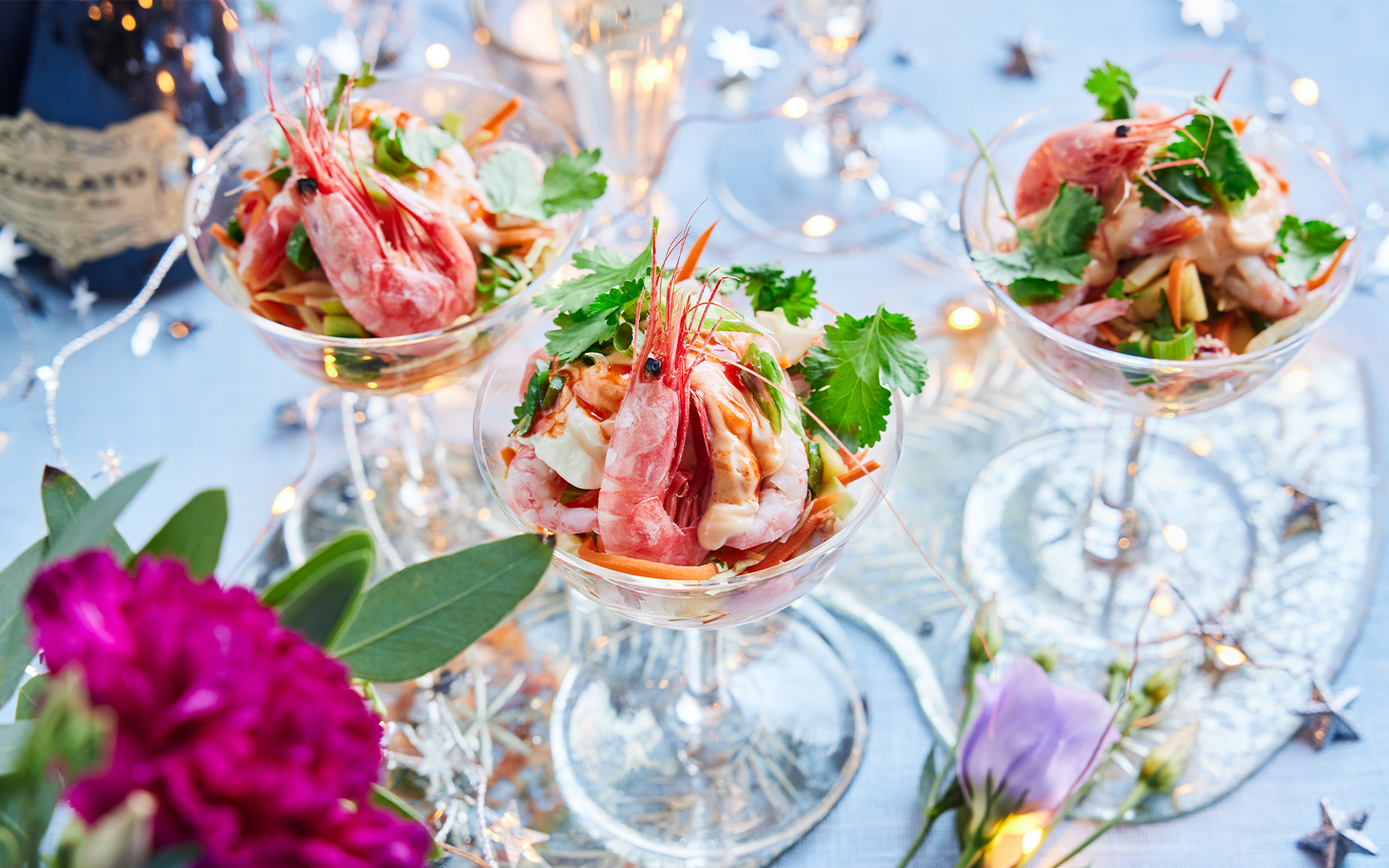 Asiatisk räkröra i glas