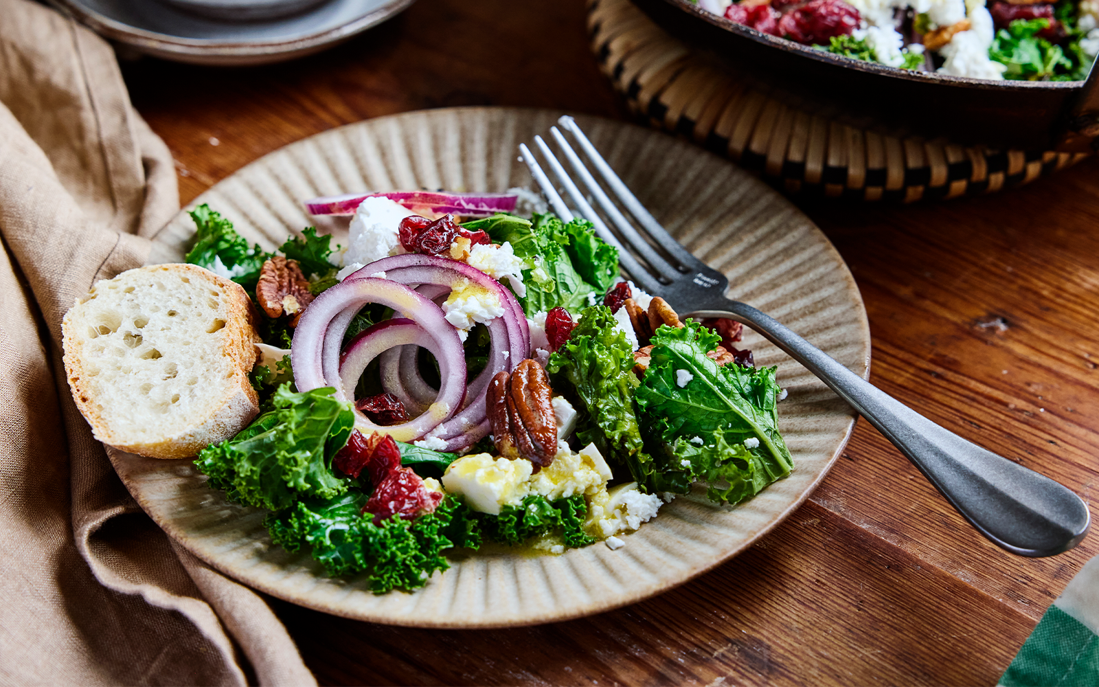 Rostad grönkålssallad med dijondressing