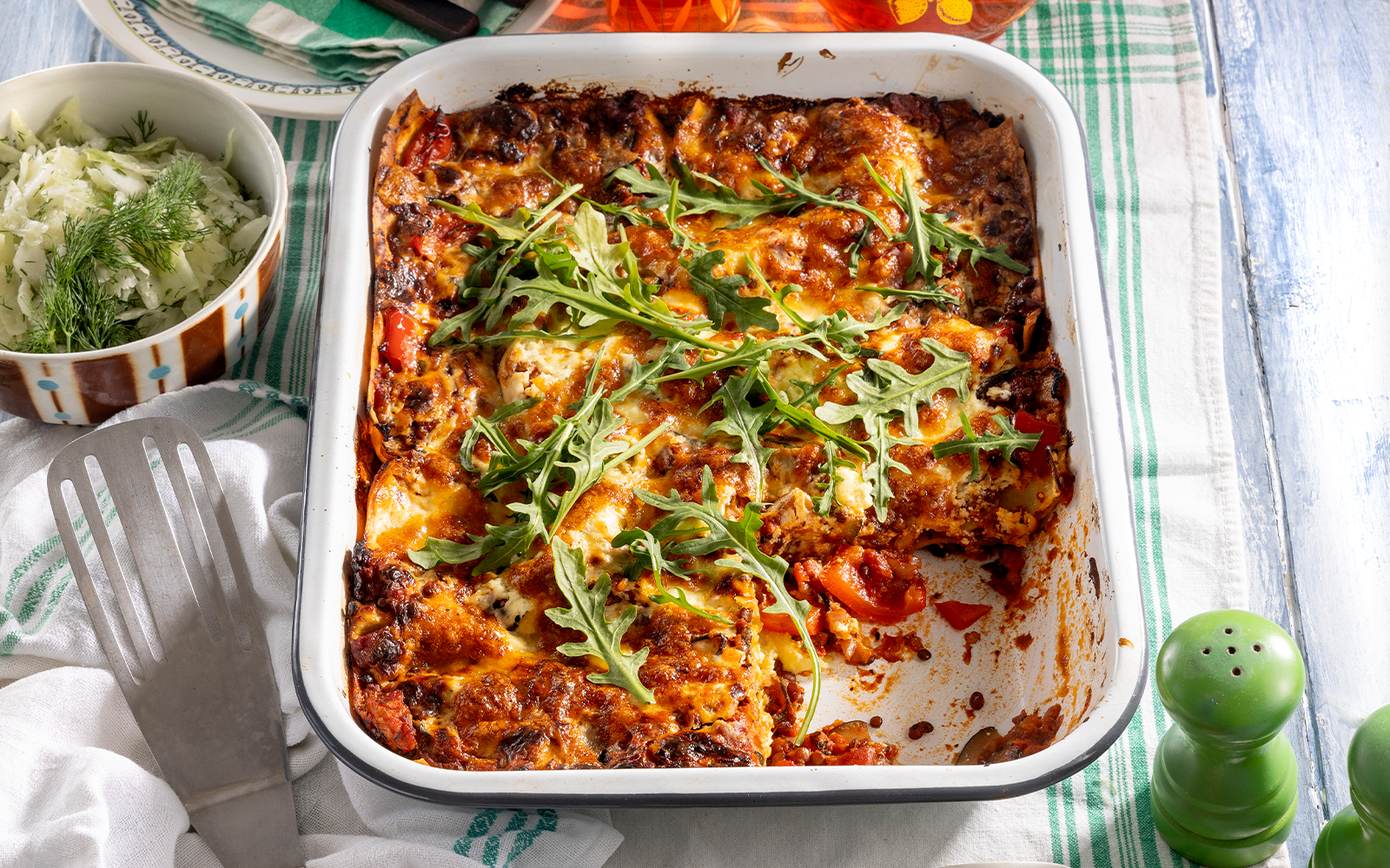 Vegetarisk lasagne med squash- och linssås