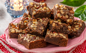 Brownie med nutella och hasselnötter