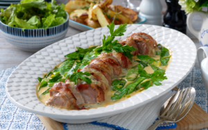 Gorgonzola-gratinerad fläskfilé